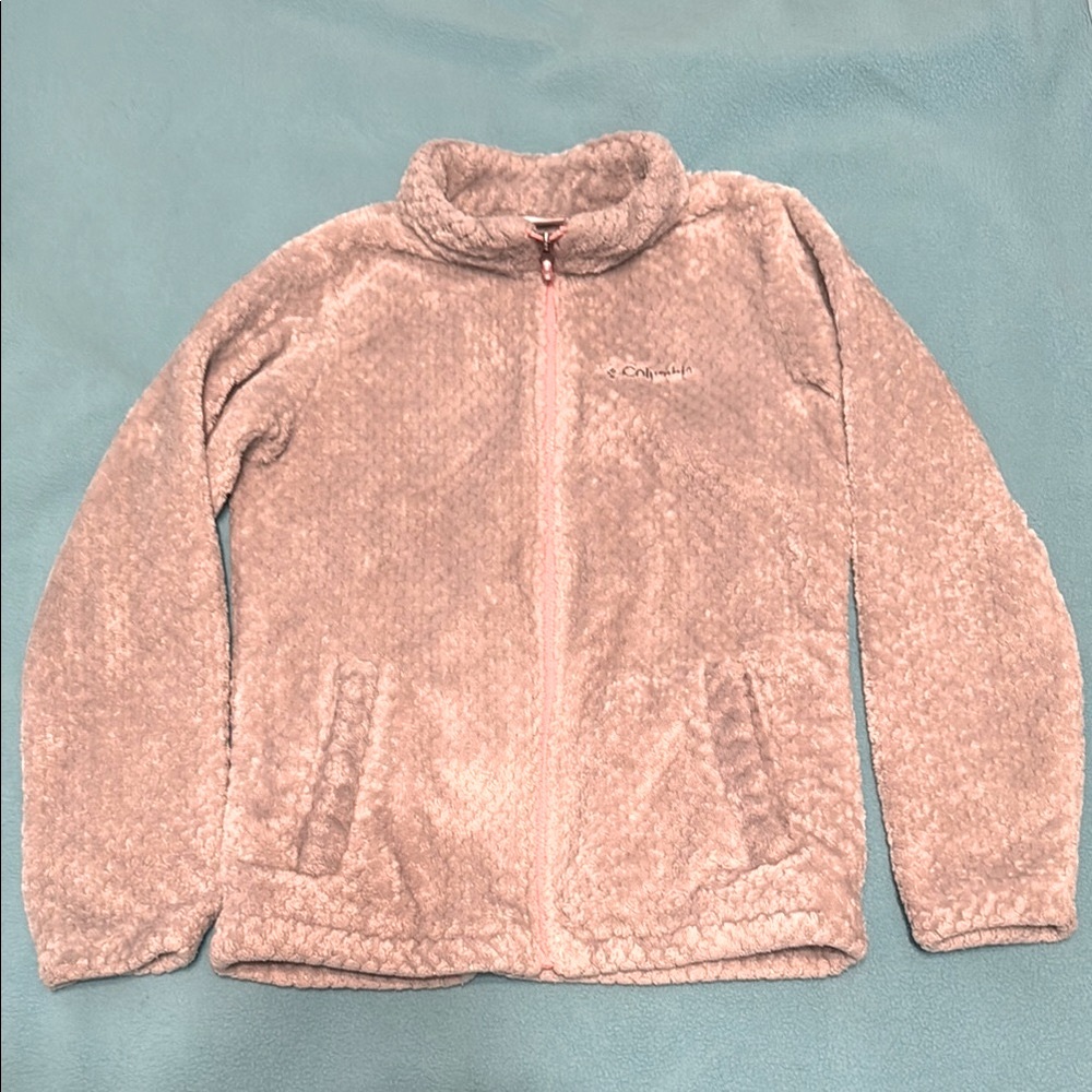Columbia Gray and Pink Fleece Jacket